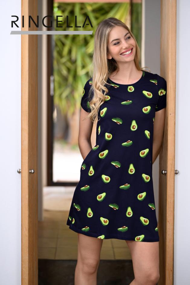 5211008 Ringella Dames Nachthemd met avocado-dessin