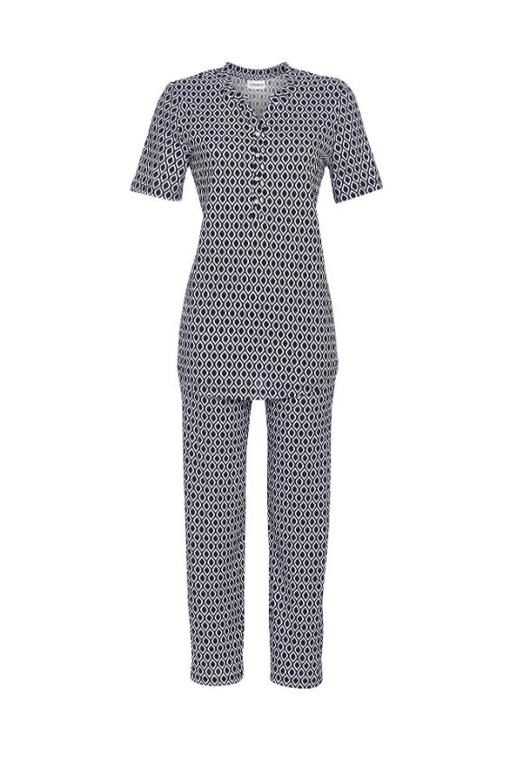 5211212 Ringella Dames Pyjama knoopsluiting 7/8 broek met grafisch-dessin
