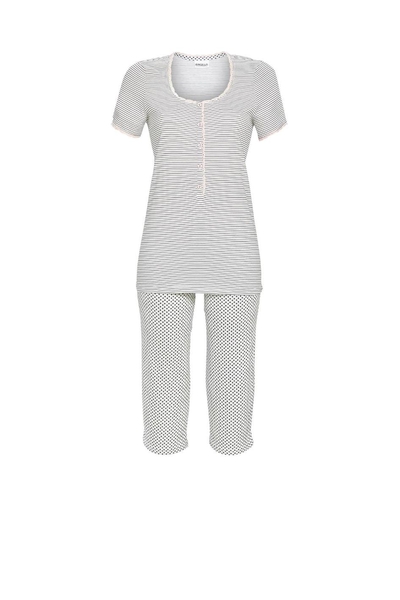 5211239 Ringella Dames Pyjama capri knoopsluiting met nop-dessin