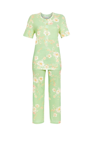 5211262 Ringella Dames Pyjama capri knoopsluiting met bloem-dessin